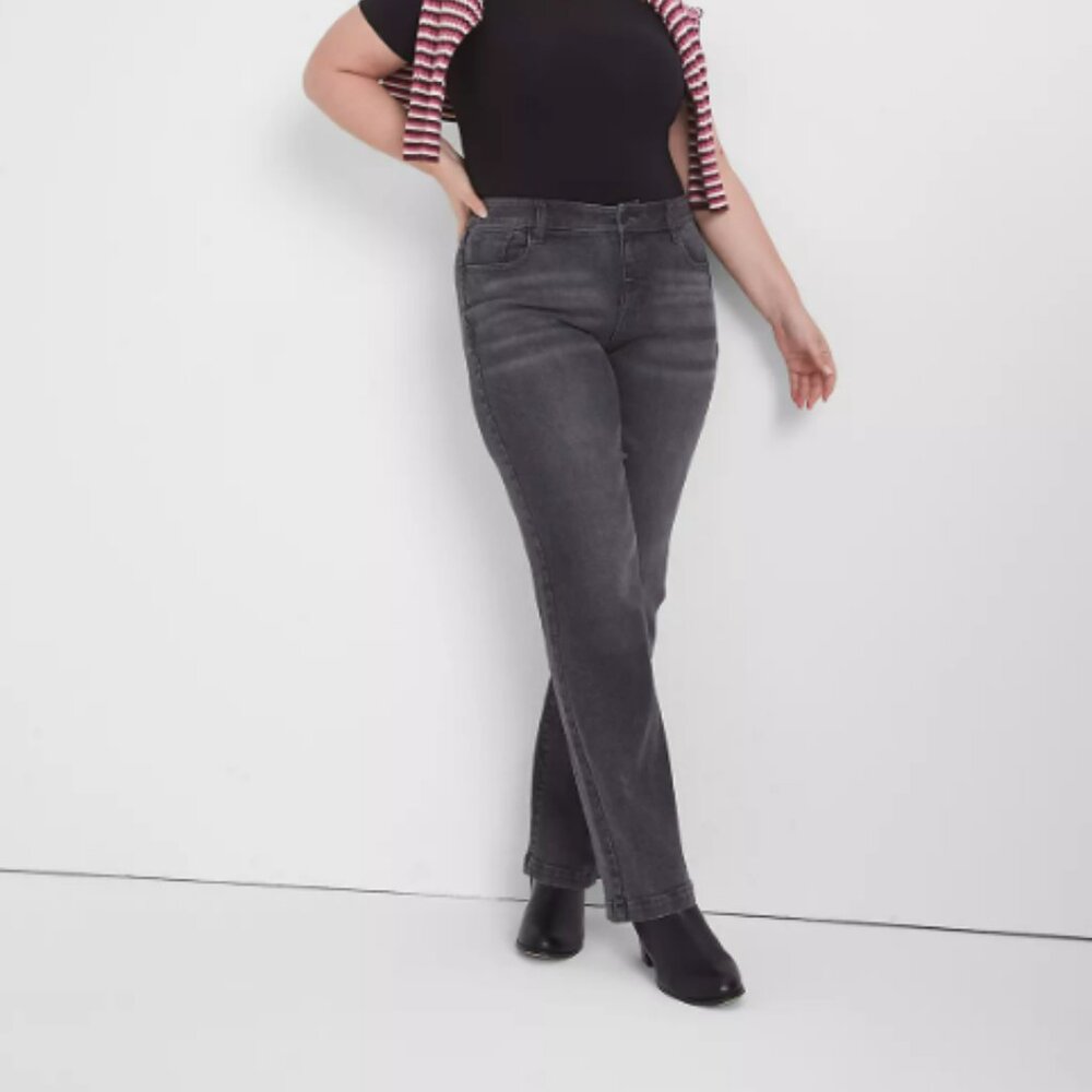 Lane Bryant Signature Fit Relaxed Straight Jeans - Grey Denim Wash